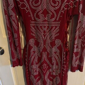 Elegant Red Studded Dress